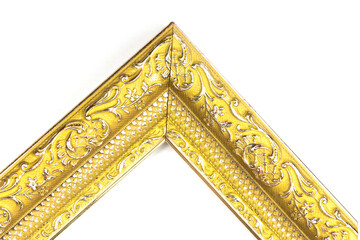 Decorative gold frame for decoration of paintings, posters, photographs.