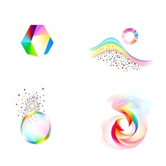Obraz premium set of colorful abstract symbols