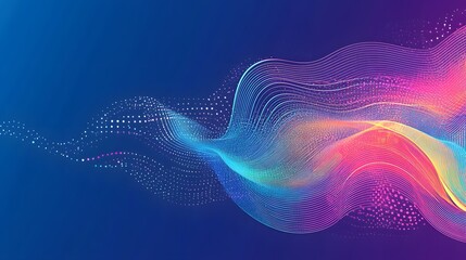 Abstract design with flowing lines and dots.