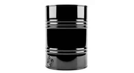 Shiny black cylindrical barrel with distinct grooves