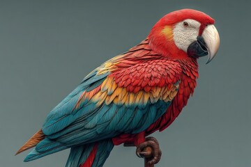 Obraz premium Colorful Parrot Perched on Branch