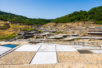 Traditional Terraced Salt Pans Dating Back to Roman Times at the Salinas de Añana in the Spanish...