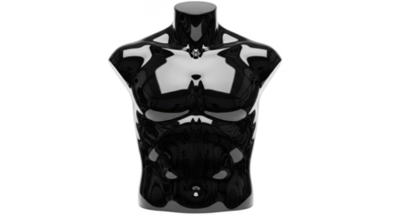 Anatomically defined torso form mannequin chrome sheen