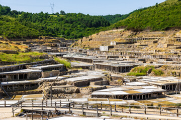Traditional Terraced Salt Pans Dating Back to Roman Times at the Salinas de Añana in the Spanish...