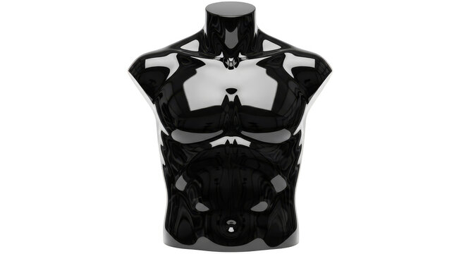 Anatomically defined torso form mannequin chrome sheen
