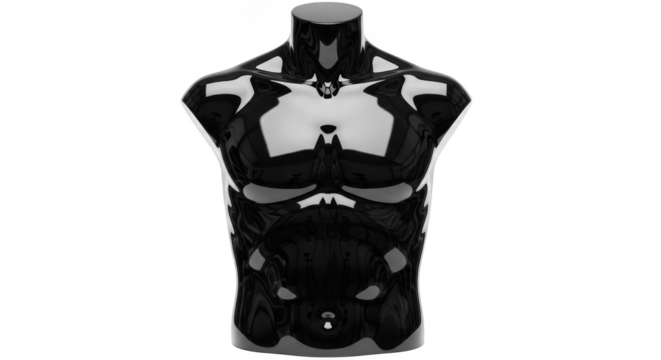 Anatomically defined torso form mannequin chrome sheen