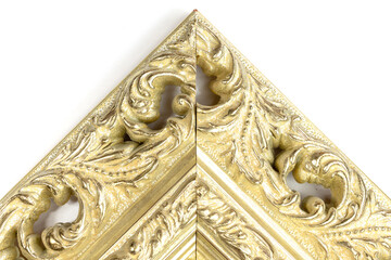 Decorative gold frame for decoration of paintings, posters, photographs.