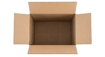 Empty cardboard box waiting for contents