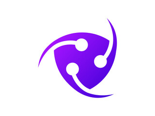 Modern Cybersecurity Logo Design with Abstract Tech Shield Icon