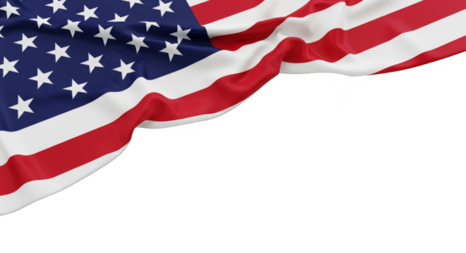 Waving freedom emblem against dark void