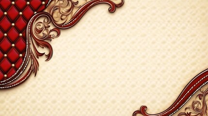 Ornate red and beige design