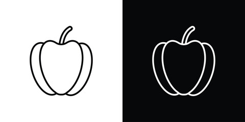 Capsicum icon line for web, mobile and infographics.