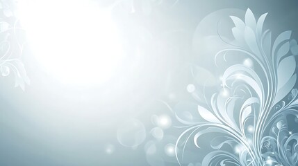 Light gray, elegant floral design background