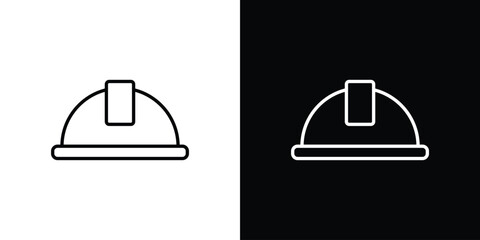 Safety helmet icon line for web, mobile and infographics.