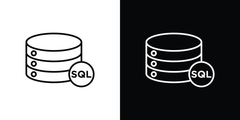 SQL icon line for web, mobile and infographics.