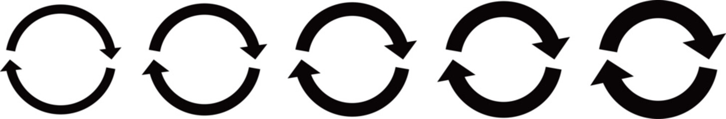 ループ矢印のアイコンセット　くるくる矢印　ベクター