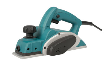 Fototapeta premium A close-up image of a modern electric planer, ideal for woodwork projects and carpentry tasks, showcasing its innovative design.