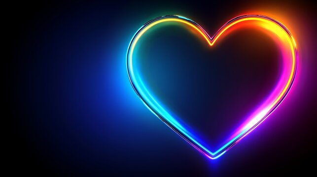 Neon heart graphic, vibrant colors