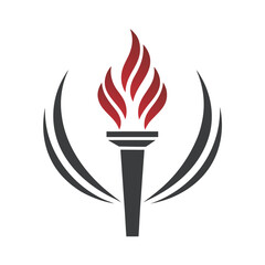 Minimal Flame Torch Logo Vector Illustration.