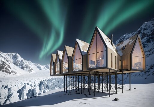 Luxury Arctic Cabins Under The Aurora Borealis: Stunning Mountain View