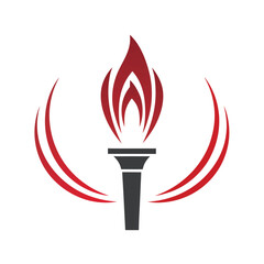 Minimal Flame Torch Logo Vector Illustration.