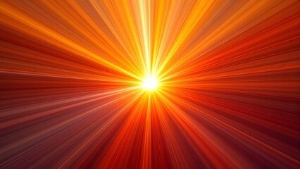 Obraz premium Radiant burst of golden and red light emanates from the center, creating a dynamic, energetic starburst effect with vibrant warm tones.