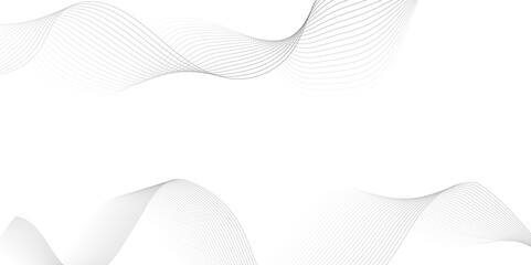 White wave curve lines banner background design. Abstract soft wave lines dynamic flowing gray light isolated background. Vector Illustration of the gray pattern of lines. Black stripes on white