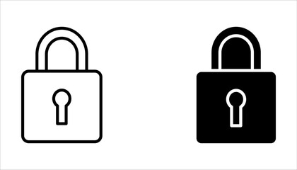 padlock icon set, vector illustration on white background.