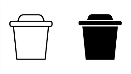 trash can icon set, vector illustration on white background.