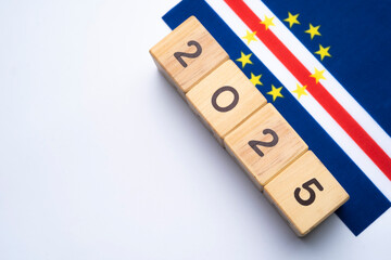 2025, Cabo Verde, Cabo Verde flag with date block, Concept, Important events for Cabo Verde in the...