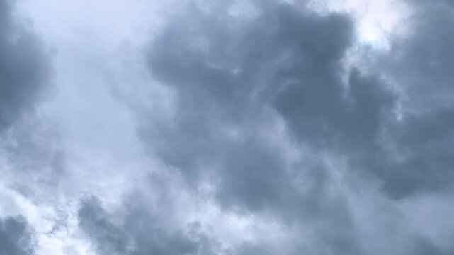 The little sun's shining on murky sky with little birds flying compound of a monastery at Bangkok, Thailand. 27 MAY 2025 A.M./ Speed up VDO