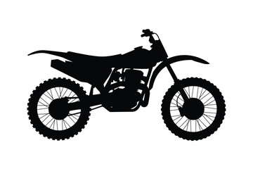 Silhouette of a dirt bike motocross or off road motorcycle