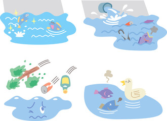 キレイな水辺と汚い水辺