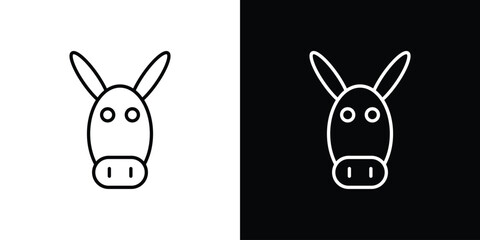 Donkey icon line for web, mobile and infographics.