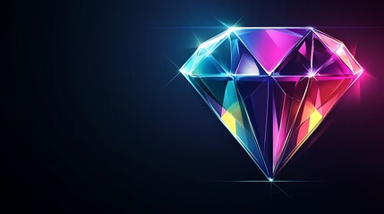 Glowing vibrant diamond