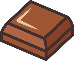 Isolated vector element. Cartoon Piece of Chocolate Candy