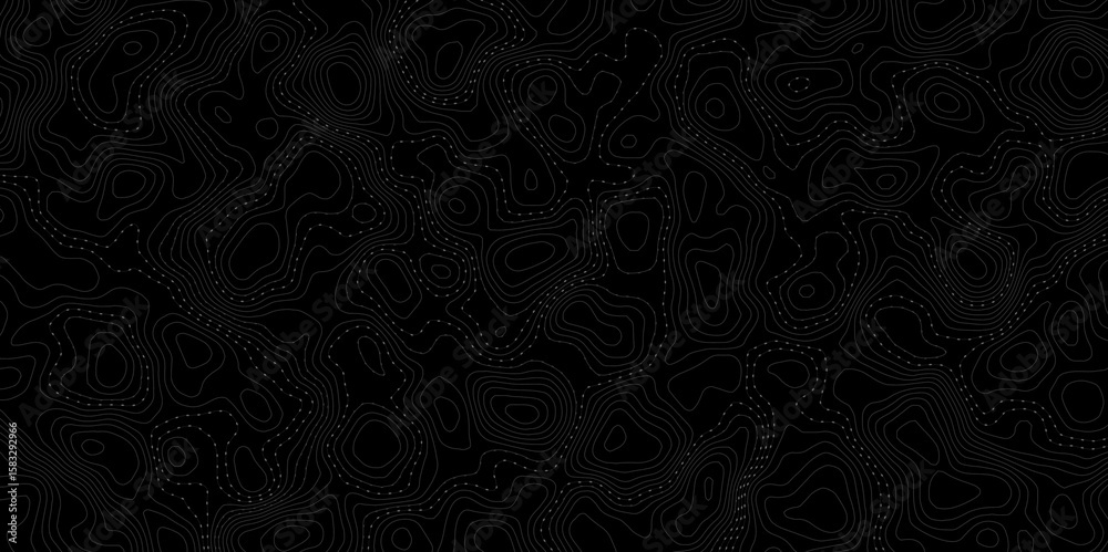 Aufkleber modern style topographic dotted pathways creates an abstract design element perfect for backgrounds and various creative contour lines small dashes  dark gray background design element.