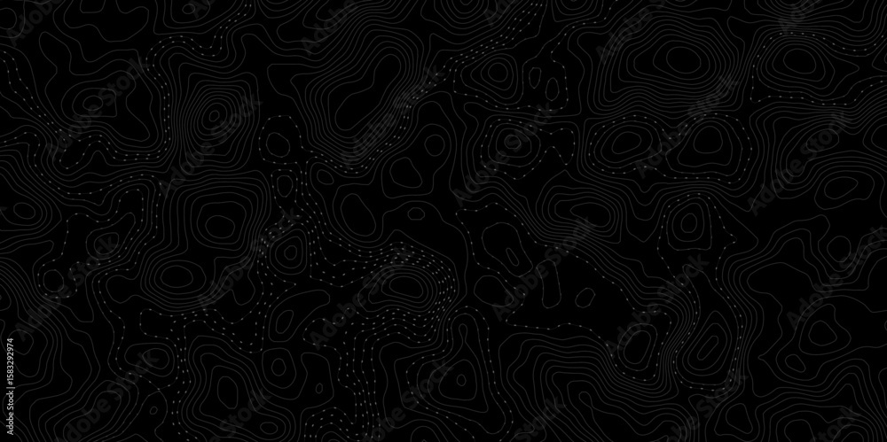Aufkleber modern style topographic dotted pathways creates an abstract design element perfect for backgrounds and various creative contour lines small dashes  dark gray background design element.