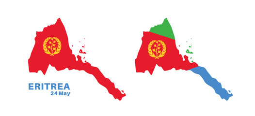 Set of isolated eritrea maps. eritrea flag overlaid with flag proportions. Maps and traveling around the world