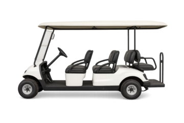 A modern electric golf cart with spacious seating, designed for easy navigation on the golf course or leisure outings.