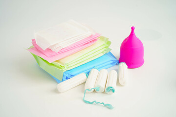 Sanitary hygiene set for women menstrual period cycle protection.
