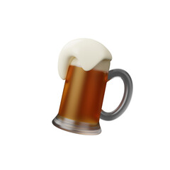 International beer day icon isolated on transparent background, background beer day party happy toast birthday pub group icon festival concept. Label poster or greeting flyer card design. 3d rendering