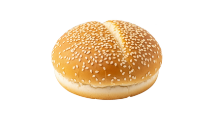 Sesameseeded bun awaits burger filling