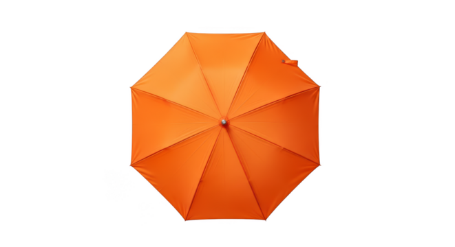 Vivid orange umbrella radiates against black backdrop