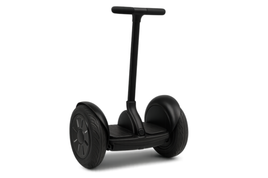 A sleek black Segway with a modern design, ideal for urban commuting and eco-friendly travel. Perfect for tech enthusiasts.