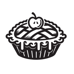 Apple Pie black and white silhouette vector icon
