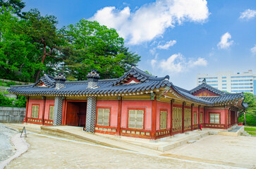 View at Changgyeonggung palace and garden on Seoul in South Korea