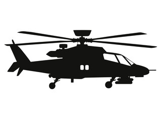 fighter helicopter black silhouette vector,helicopter icon illustration