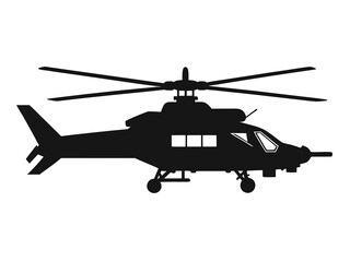 fighter helicopter black silhouette vector,helicopter icon illustration