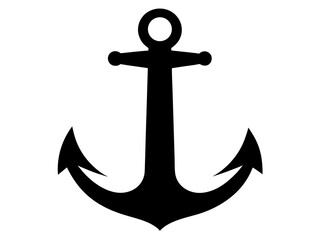 anchor black silhouette vector,ship anchor icon illustration